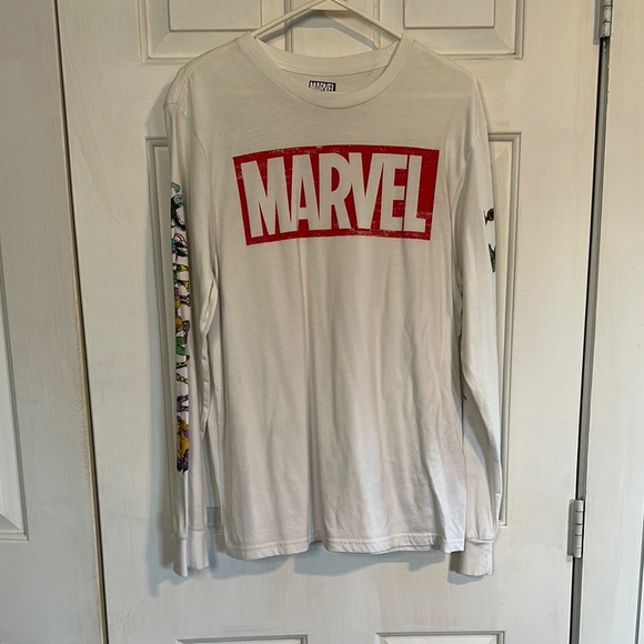 Marvel white long sleeve size large men’s - Picture 1 of 5